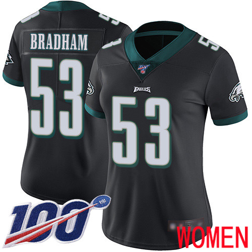 Women Philadelphia Eagles #53 Nigel Bradham Black Alternate Vapor Untouchable NFL Jersey Limited Player 100th->nfl t-shirts->Sports Accessory